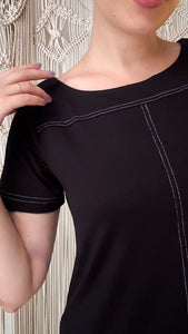 Vestido Marta Pesponto - Malha Viscolycra