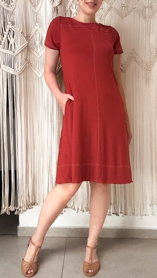 Vestido Marta Pesponto - Malha Viscolycra