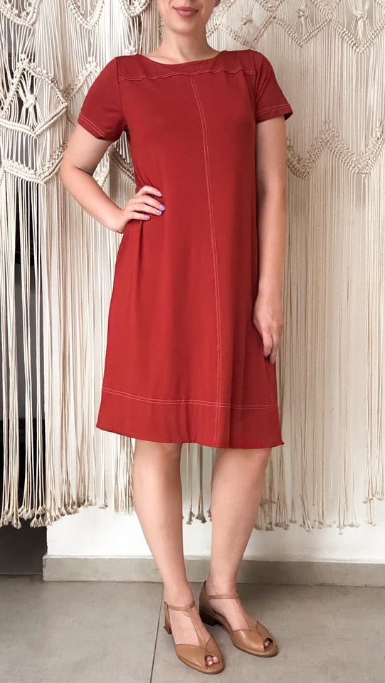 Vestido Marta Pesponto - Malha Viscolycra