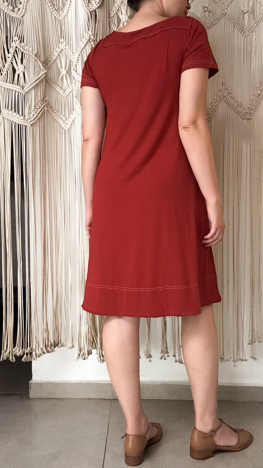 Vestido Marta Pesponto - Malha Viscolycra