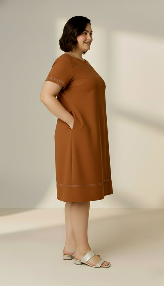 Vestido Marta Pesponto - Malha Viscolycra