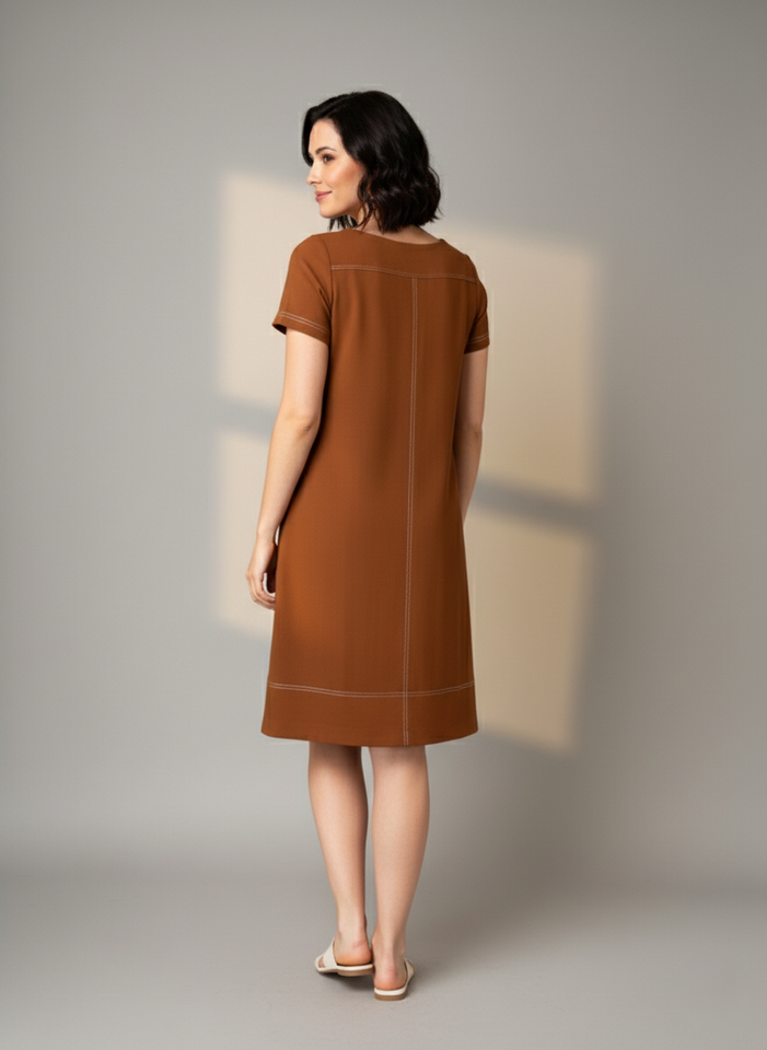 Vestido Marta Pesponto - Malha Viscolycra