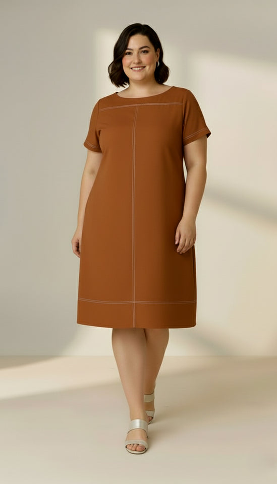 Vestido Marta Pesponto - Malha Viscolycra