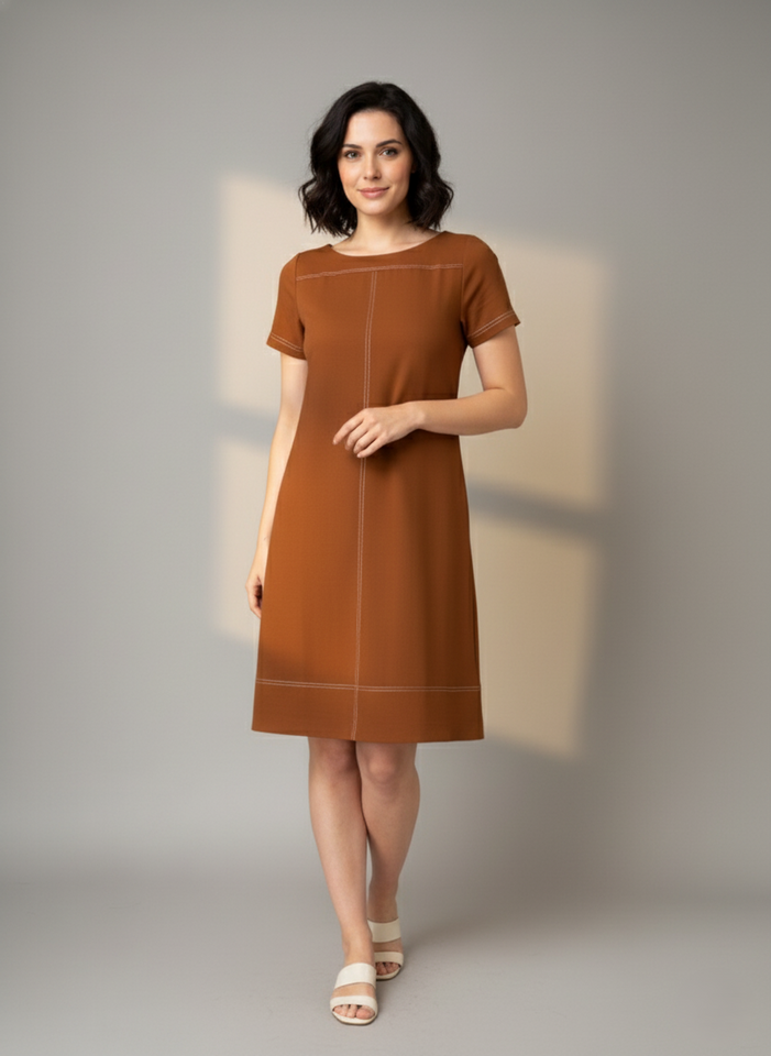 Vestido Marta Pesponto - Malha Viscolycra